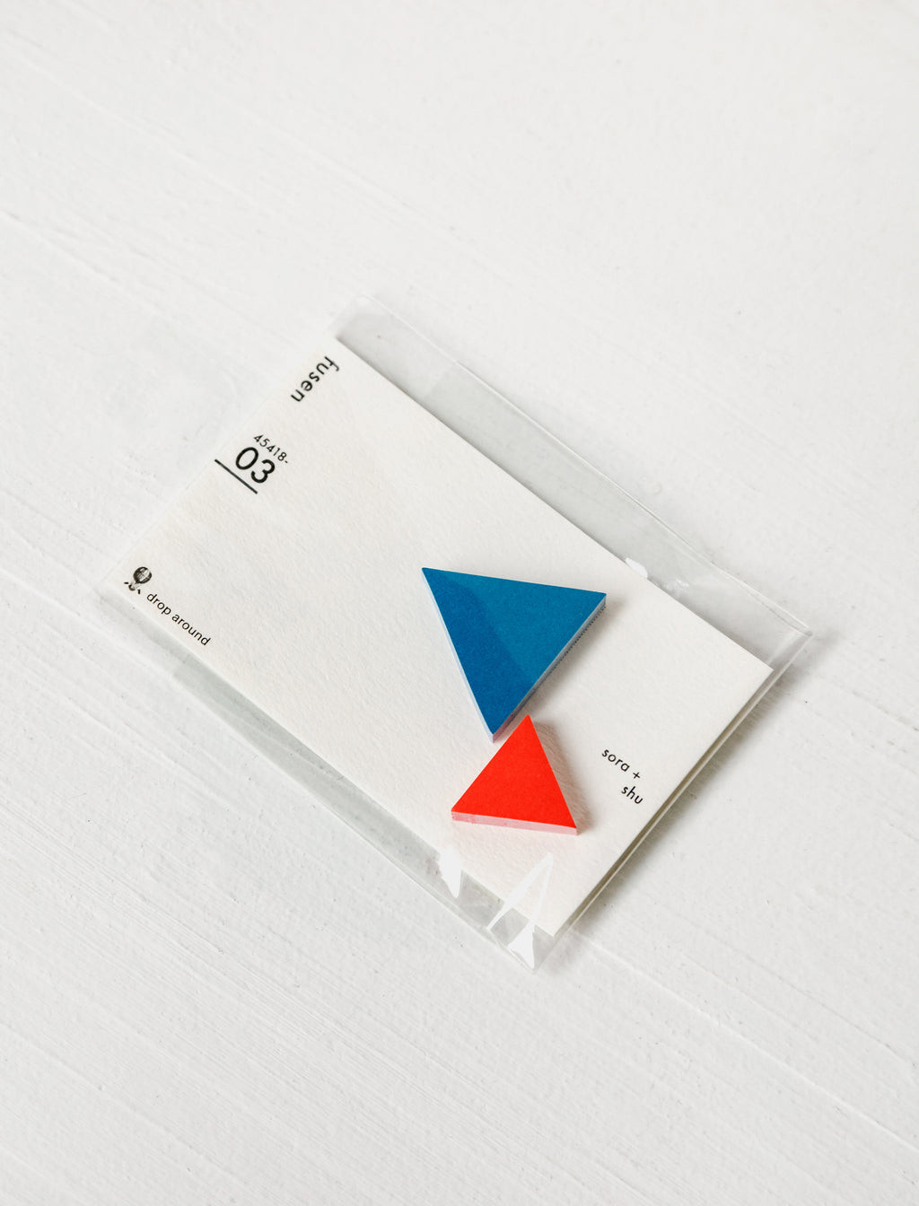 Geometric Sticky Notes Vermillion + Sky Triangles – Neighbour