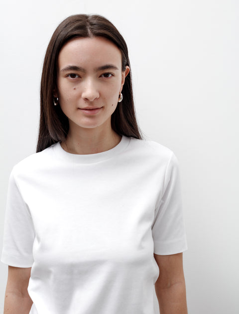 Sunspel Mid Sleeve T-Shirt White