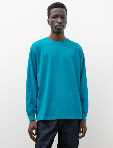 Auralee Luster Plaiting L/S Tee Teal Green