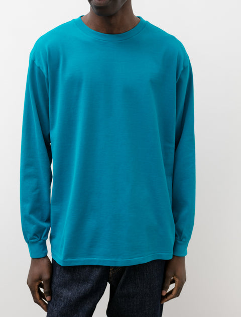 Auralee Luster Plaiting L/S Tee Teal Green