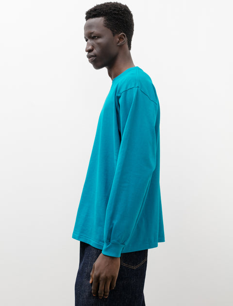 Auralee Luster Plaiting L/S Tee Teal Green