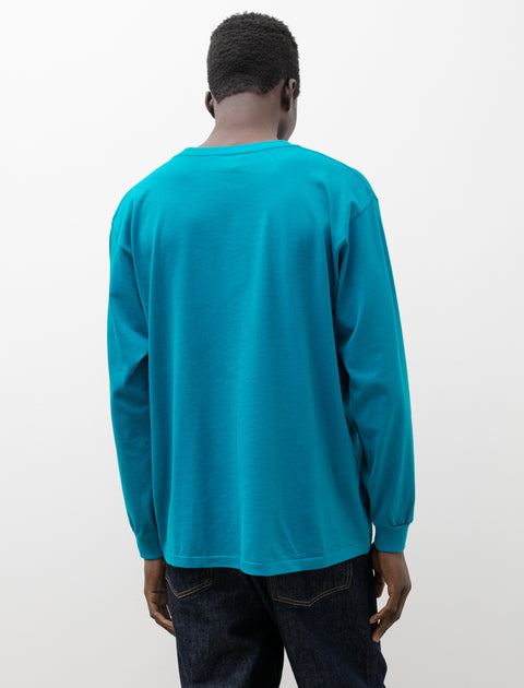 Auralee Luster Plaiting L/S Tee Teal Green