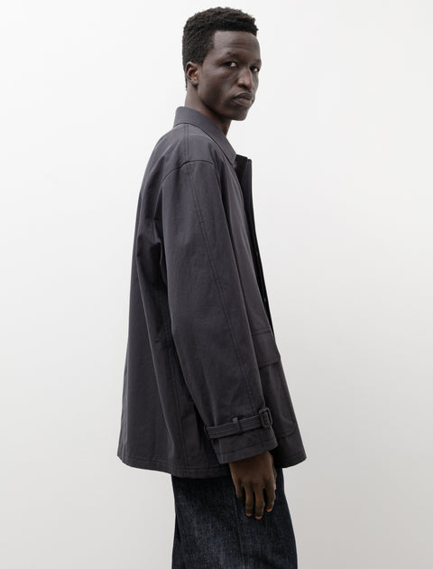 Auralee Finx Hard Twist Gabardine Blouson Ink Black Chambray