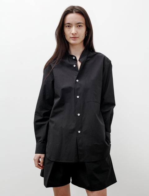 Cristaseya Oversized Mao Collar Shirt Black