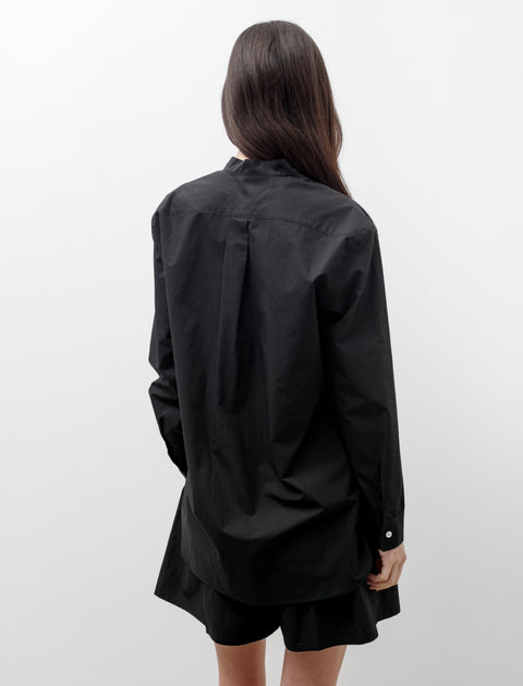 Cristaseya Oversized Mao Collar Shirt Black