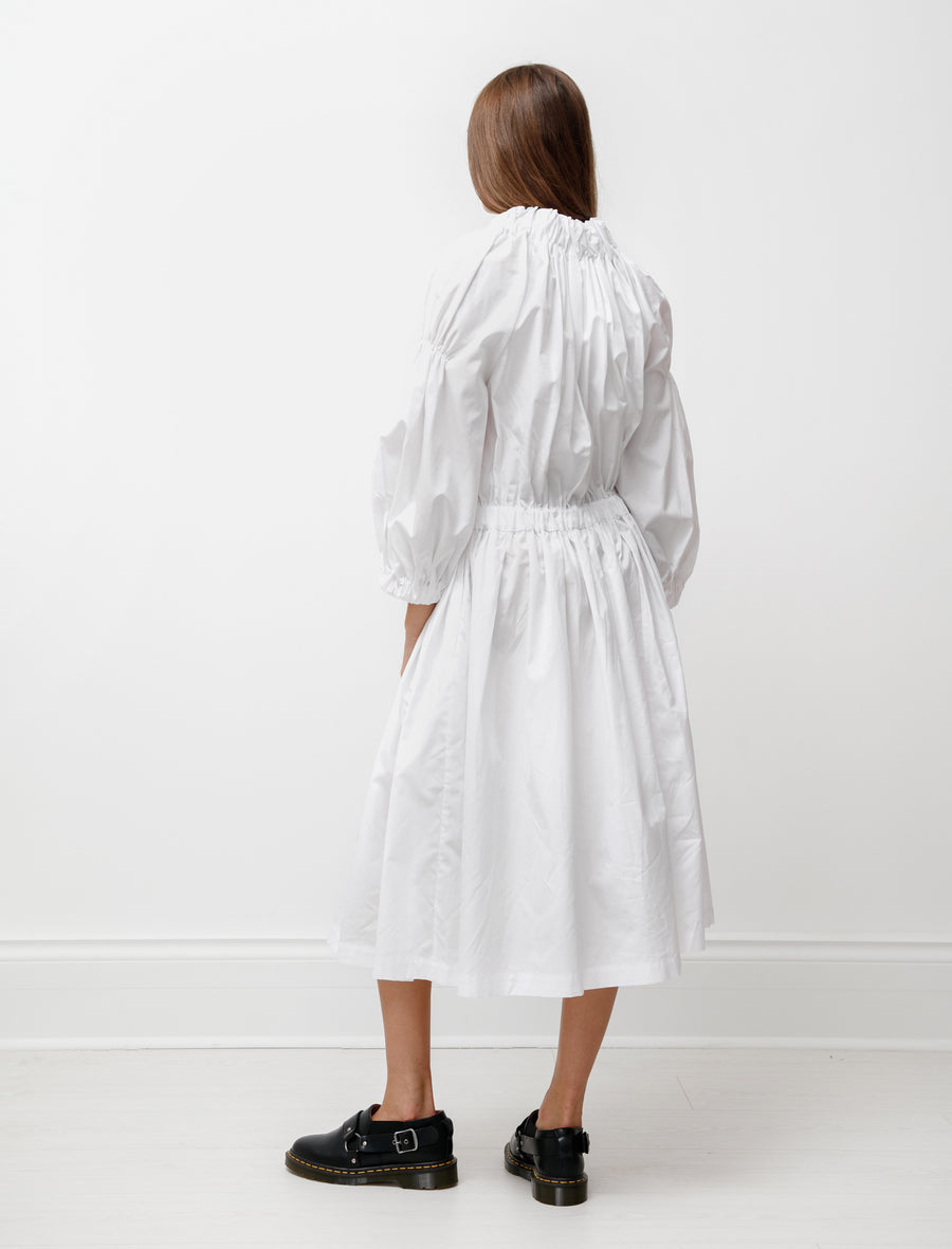 Comme des Garons Comme des Garons Drop Waist Ruched Dress White Neighbour Comme des Garons Comme des Garons Drop Waist Ruched Dress White Neighbour