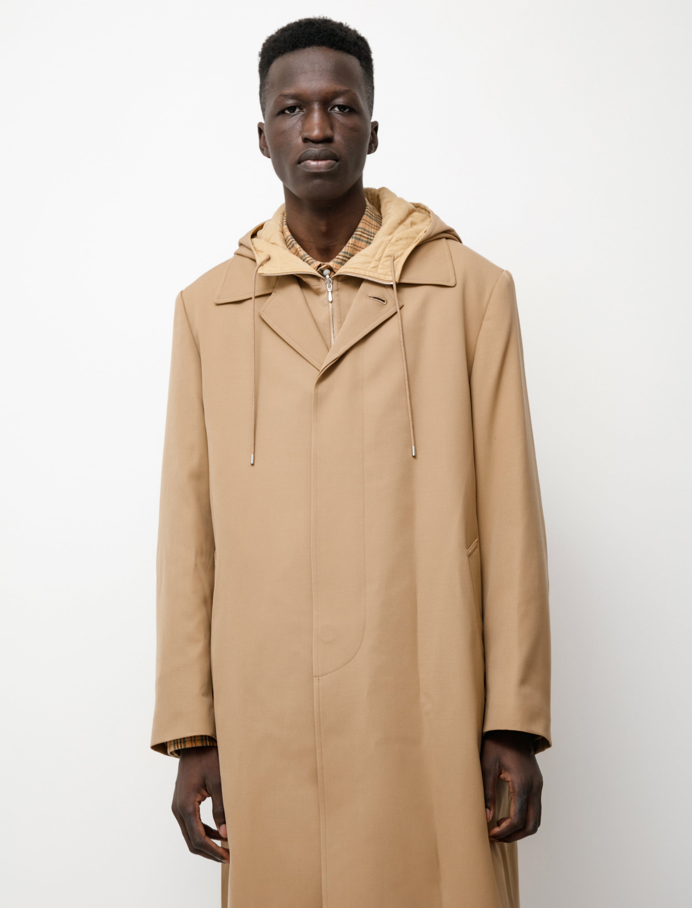 LIGHT WOOL MAX GABARDINE HOODEDLINERCOAT