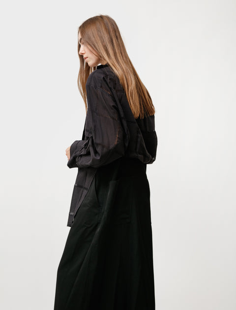 Y's by Yohji Yamamoto Layered Camisole Zip Dress Black