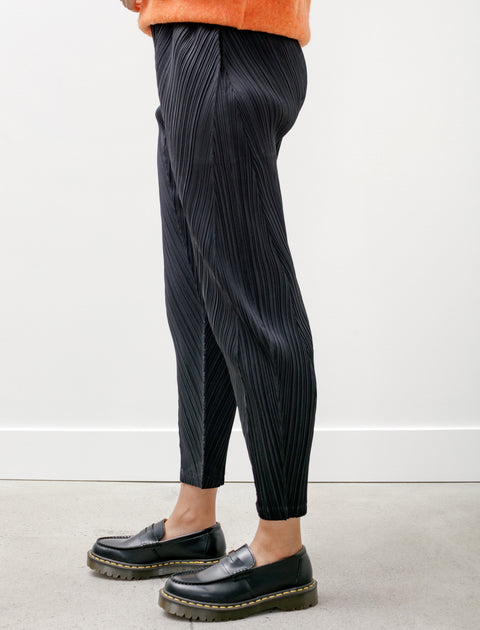 Pleats Please by Issey Miyake Thicker Bottoms Rolled Taper Pants Black