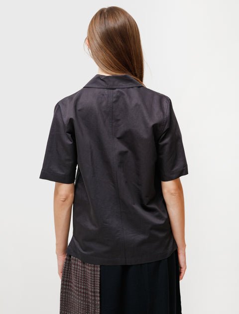 niuhans Oversized S/S Shirt Cotton Linen Silk Navy