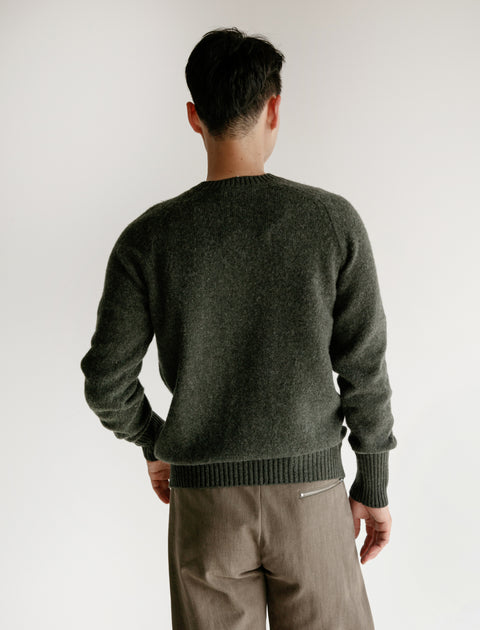 Classic Shetland Sweater with Maxi Cuffs Spruce