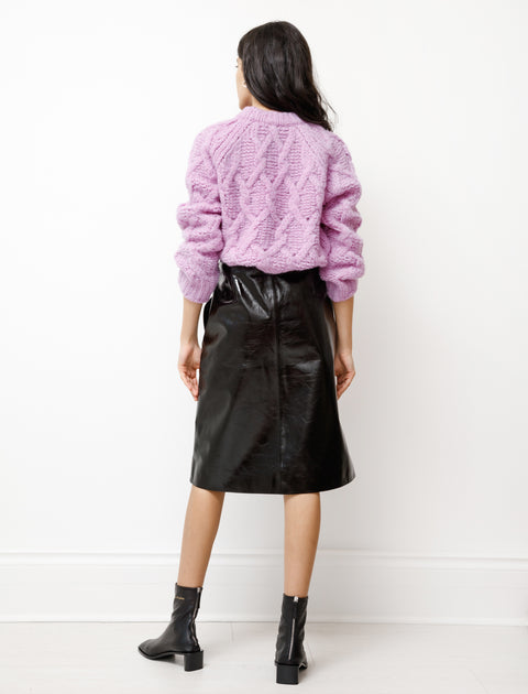 Acne Studios Leather Wrap Skirt Chocolate Brown