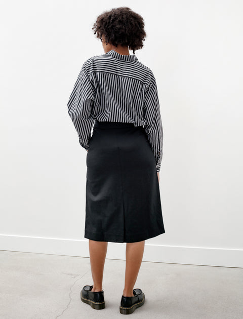 Studio Nicholson Gado Dry Wool Twill Zip Skirt Black