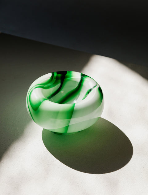 Found by Neighbour Murano Bowl Green + White Marble