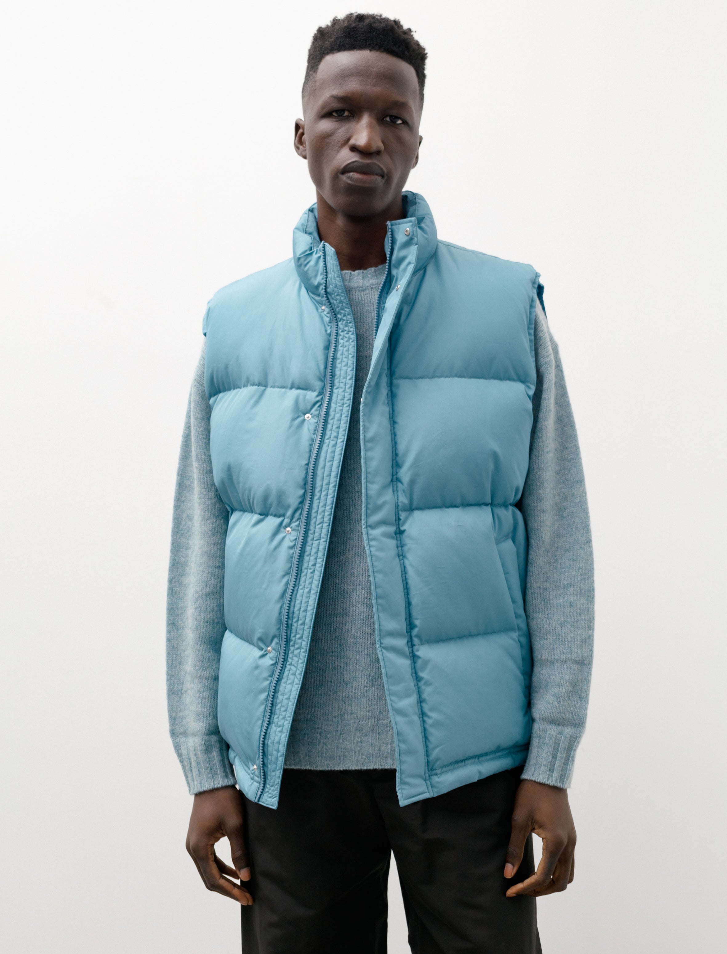 Suvin High Count Down Vest Blue