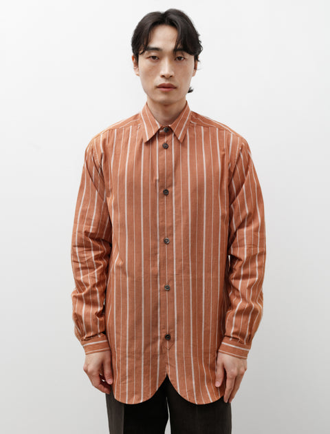 Frank Leder Copper Stripe Shirt Cotton Linen