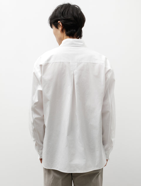 Margaret Howell Inverted Pocket Shirt Tumbled Cotton Off White