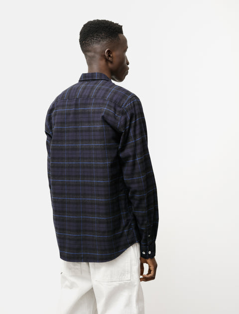 Norse Projects Anton Brushed Flannel Navy Check