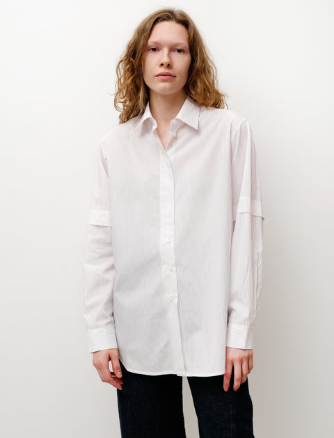 Lemaire Shirt with Slits White/Tobacco