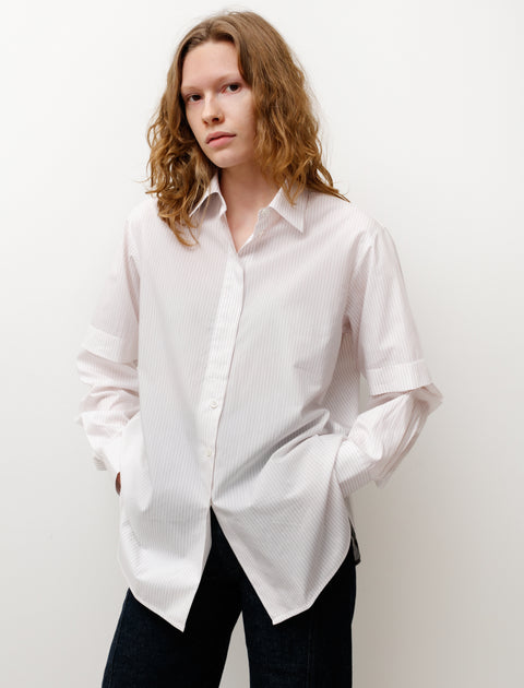 Lemaire Shirt with Slits White/Tobacco