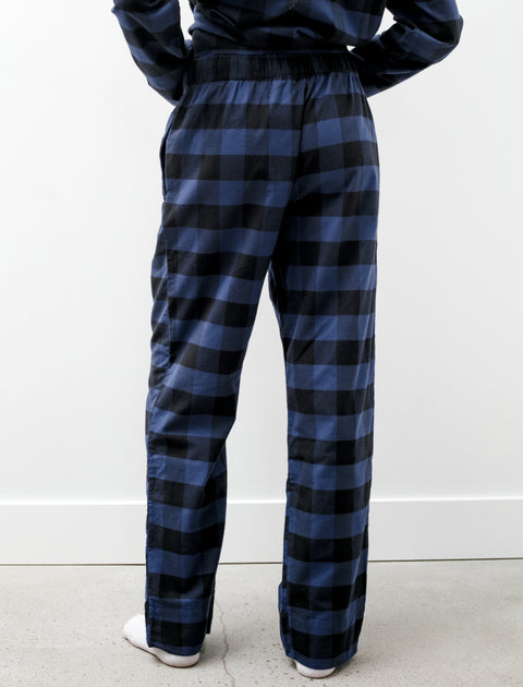 Tekla Flannel Pyjama Pants Gingham Blue