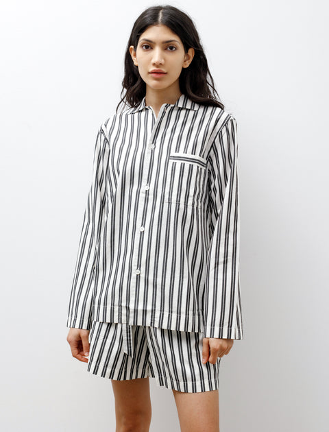 Tekla Poplin Pyjamas Shirt Night Stripe
