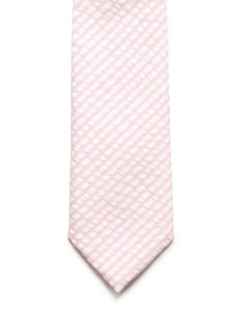 Cotton Tie Pink Seersucker